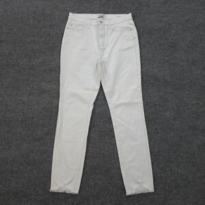 Judy Blue Jeans Womens 9/29 White Denim Skinny Fit Stretch Casual Preppy Logo